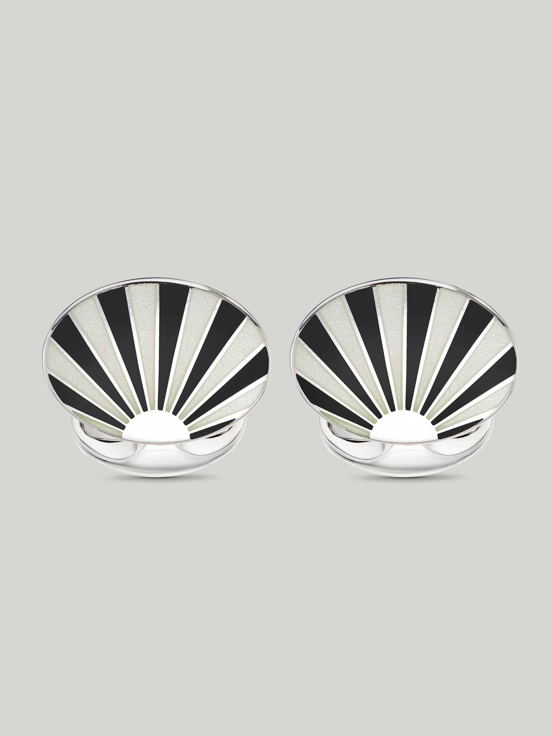 Claridge's Enamel Art Deco Sterling Silver cufflinks