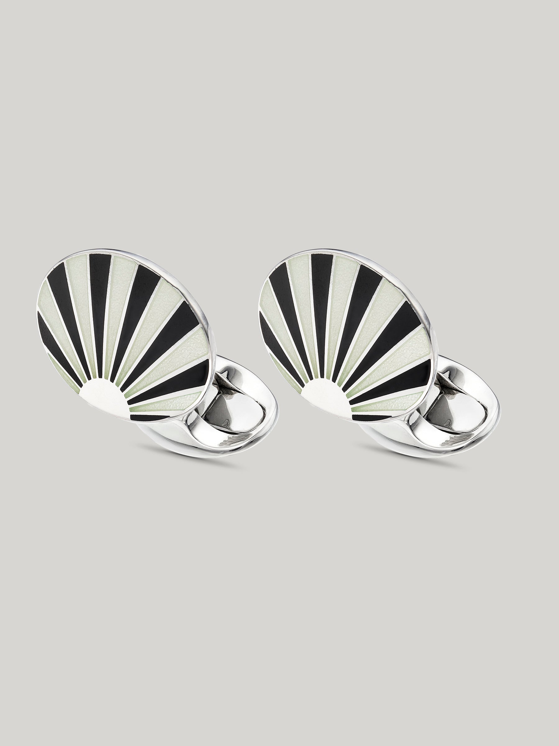 Claridge's Enamel Art Deco Sterling Silver cufflinks