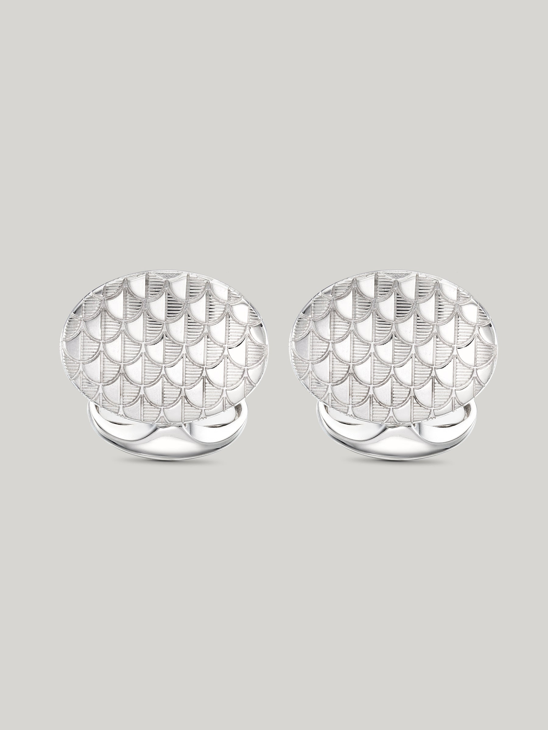 Claridge's Art Deco Engraved Sterling Silver cufflinks