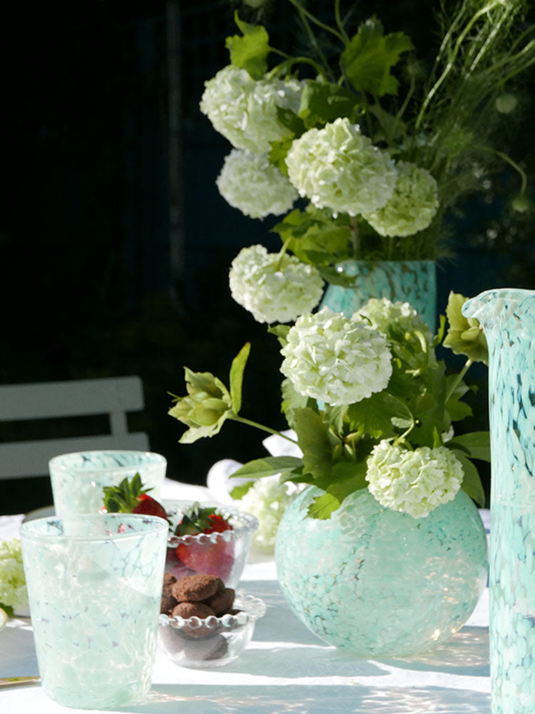 Developed in collaboration with London based glassware brand CURIO this handblown vase is the perfect centre piece to any table.
