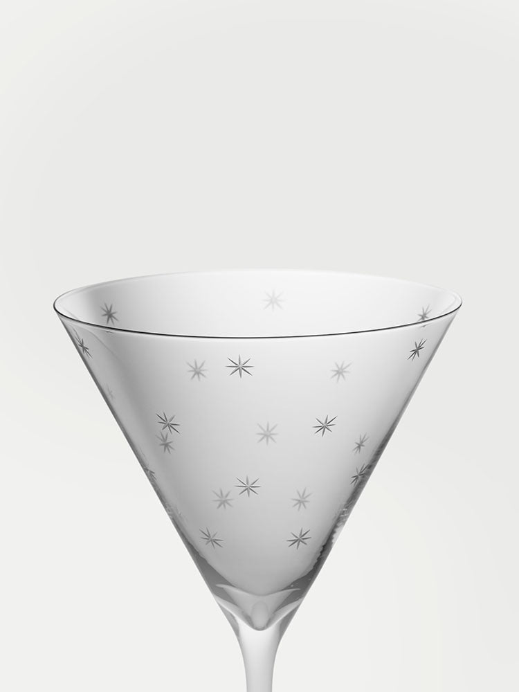 Richard Brendon Cocktail Collection Star Cut Coupe Glass, Set of 2