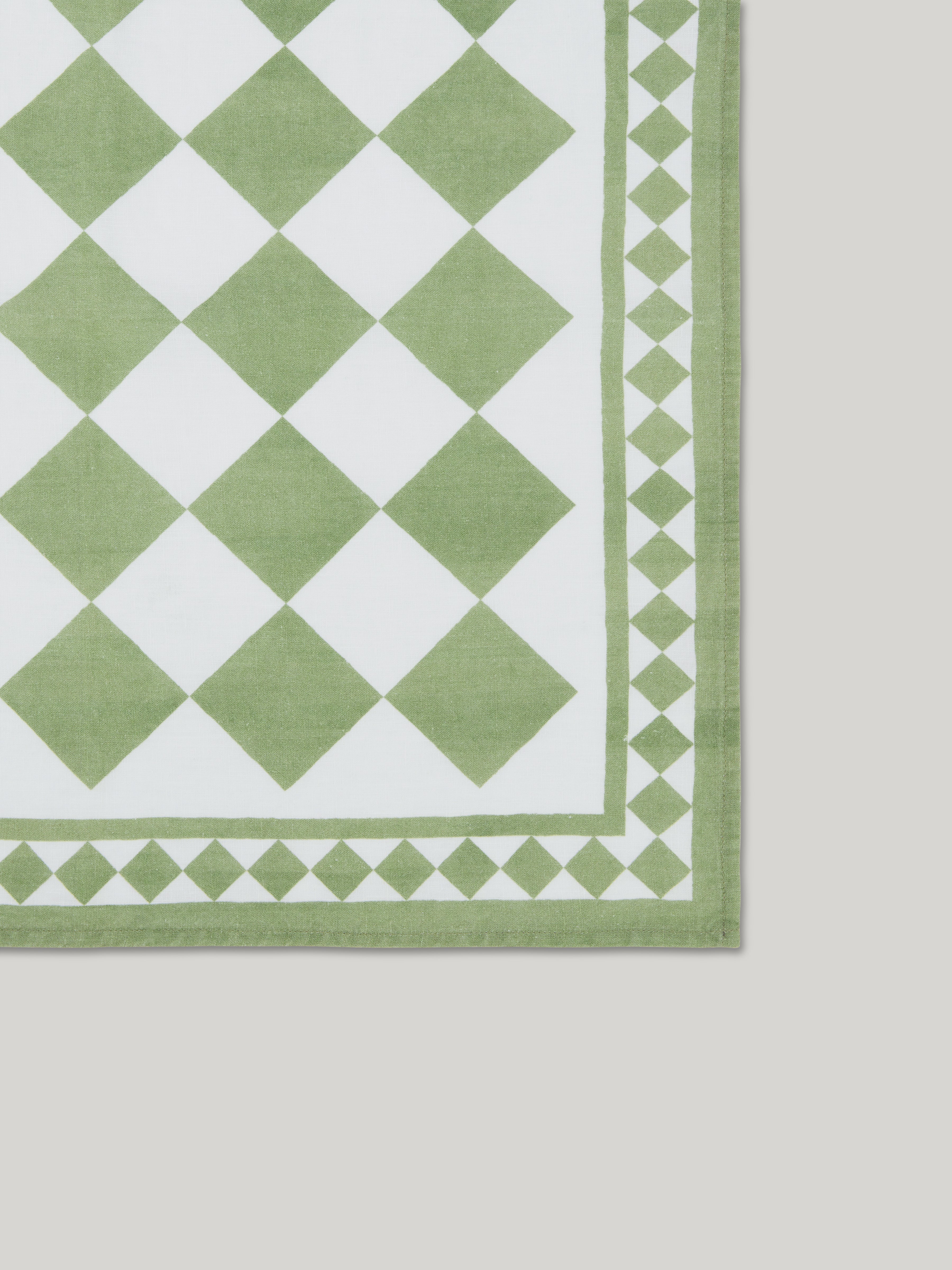 Claridge's x Summerill & Bishop Linen Napkin, Jade & White