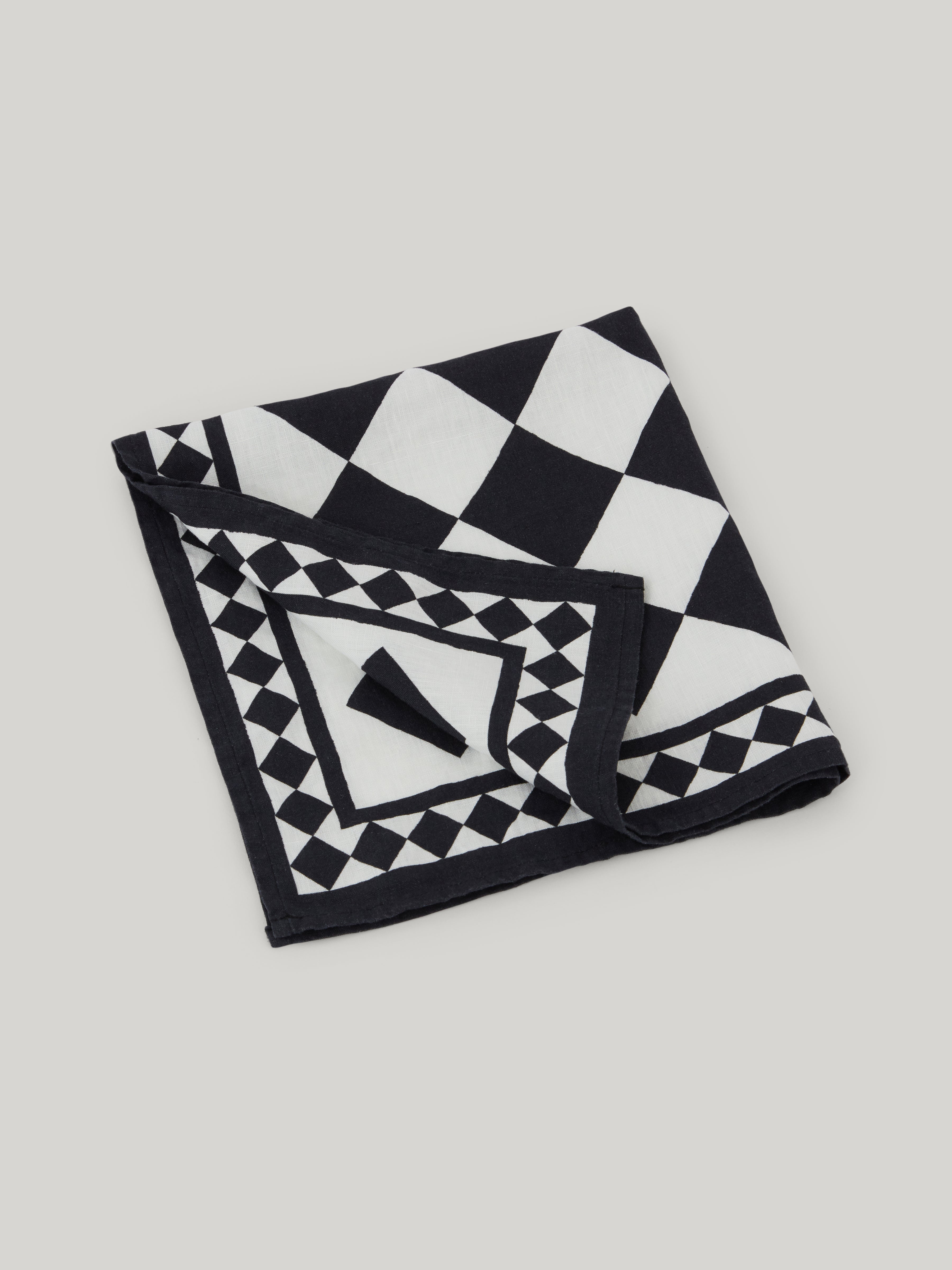 Claridge's x Summerill & Bishop Linen Napkin, Black & White