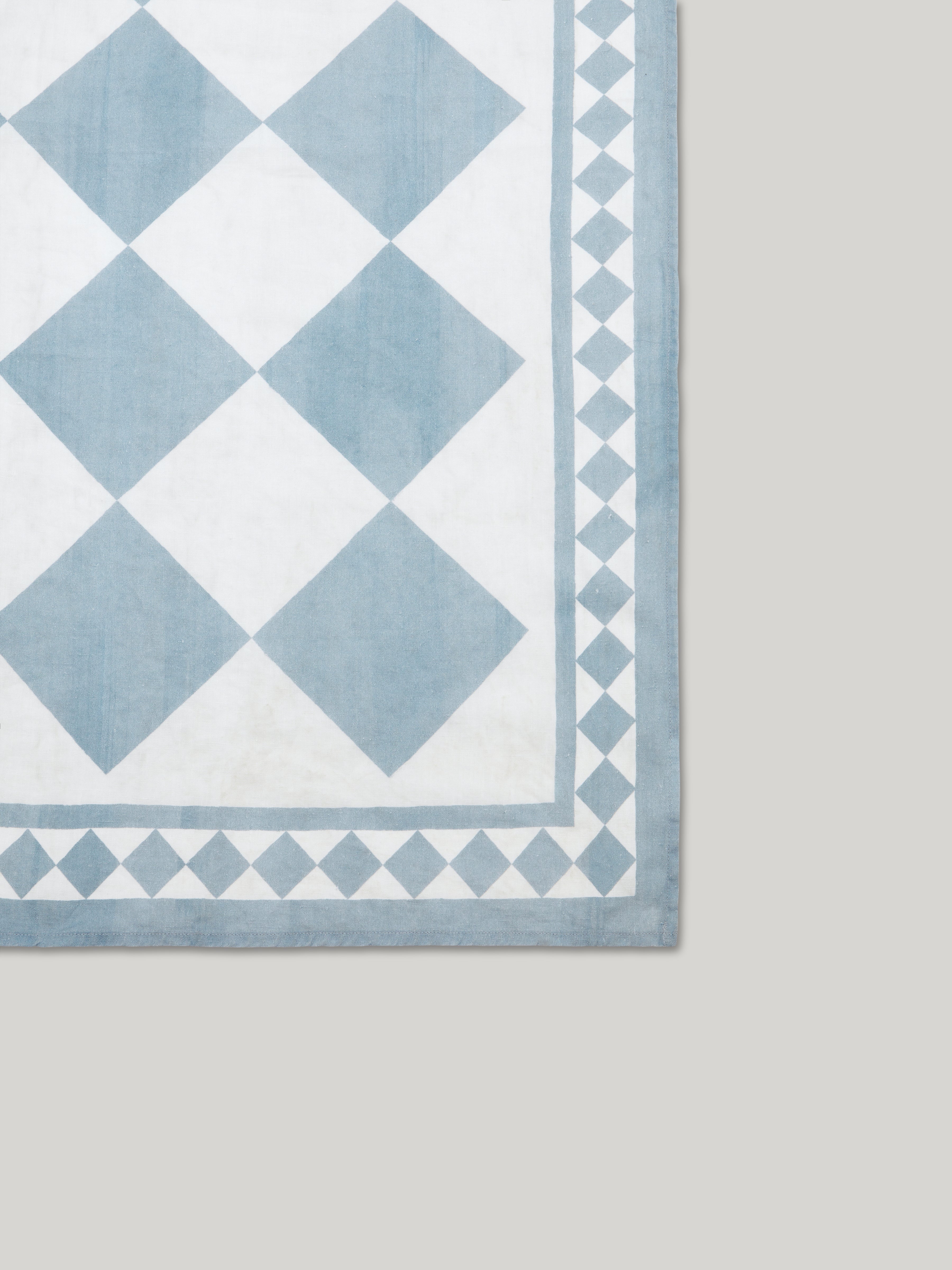 Claridge's x Summerill & Bishop Linen Tablecloth, Blue & White