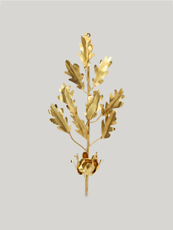 Jess Wheeler Oak Leaf Single Candle Sconce