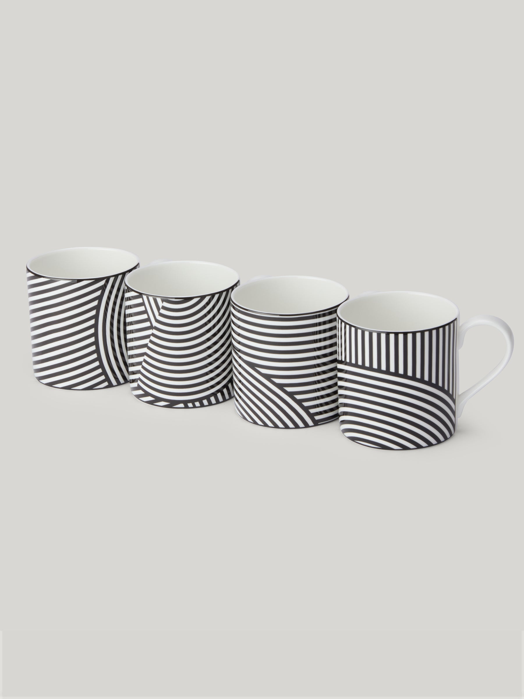 Claridge's x Richard Brendon Marion Dorn Set of 4 Mugs – Black & White