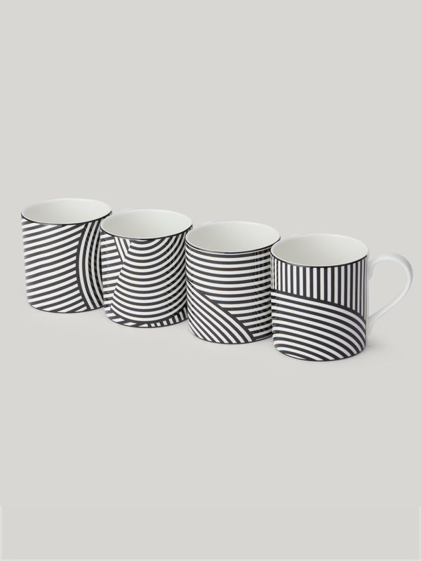 Claridge's x Richard Brendon Marion Dorn Set of 4 Mugs – Black & White