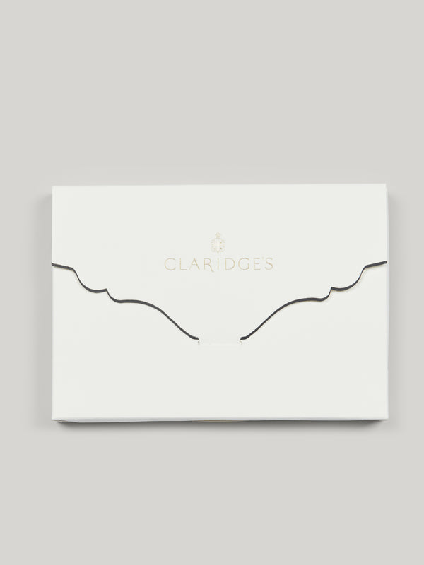 Claridge's Scalloped Edge Notelet Set, Black & Oyster