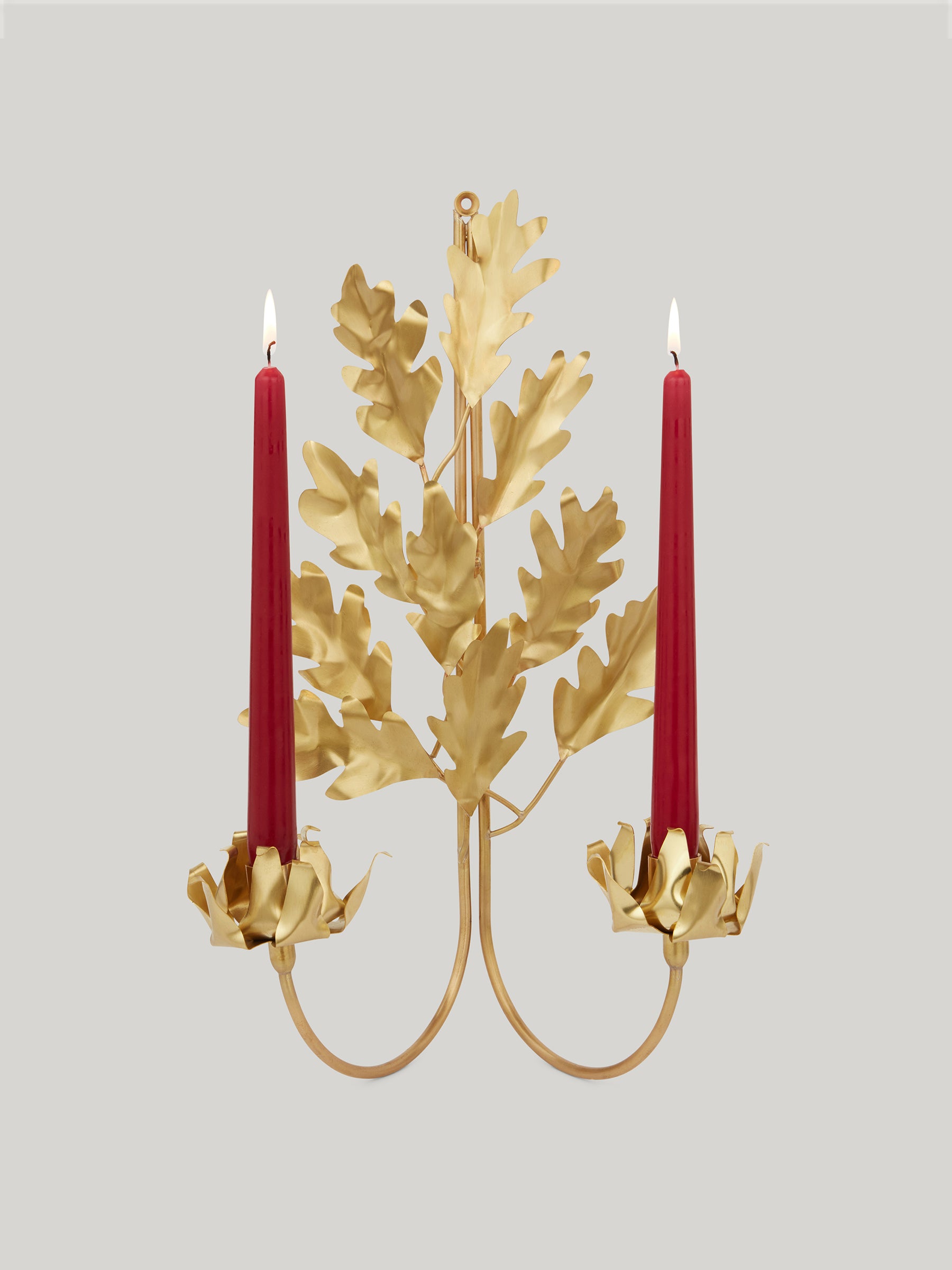 Jess Wheeler Oak Leaf Double Candle Sconce