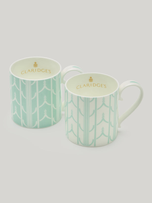 Claridge's Set of Two Jade Deco Mugs