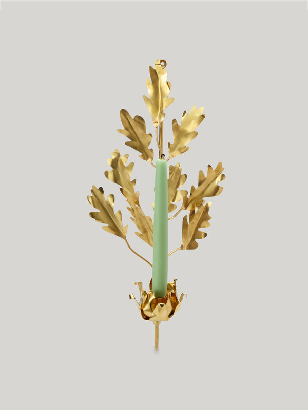 Jess Wheeler Oak Leaf Single Candle Sconce