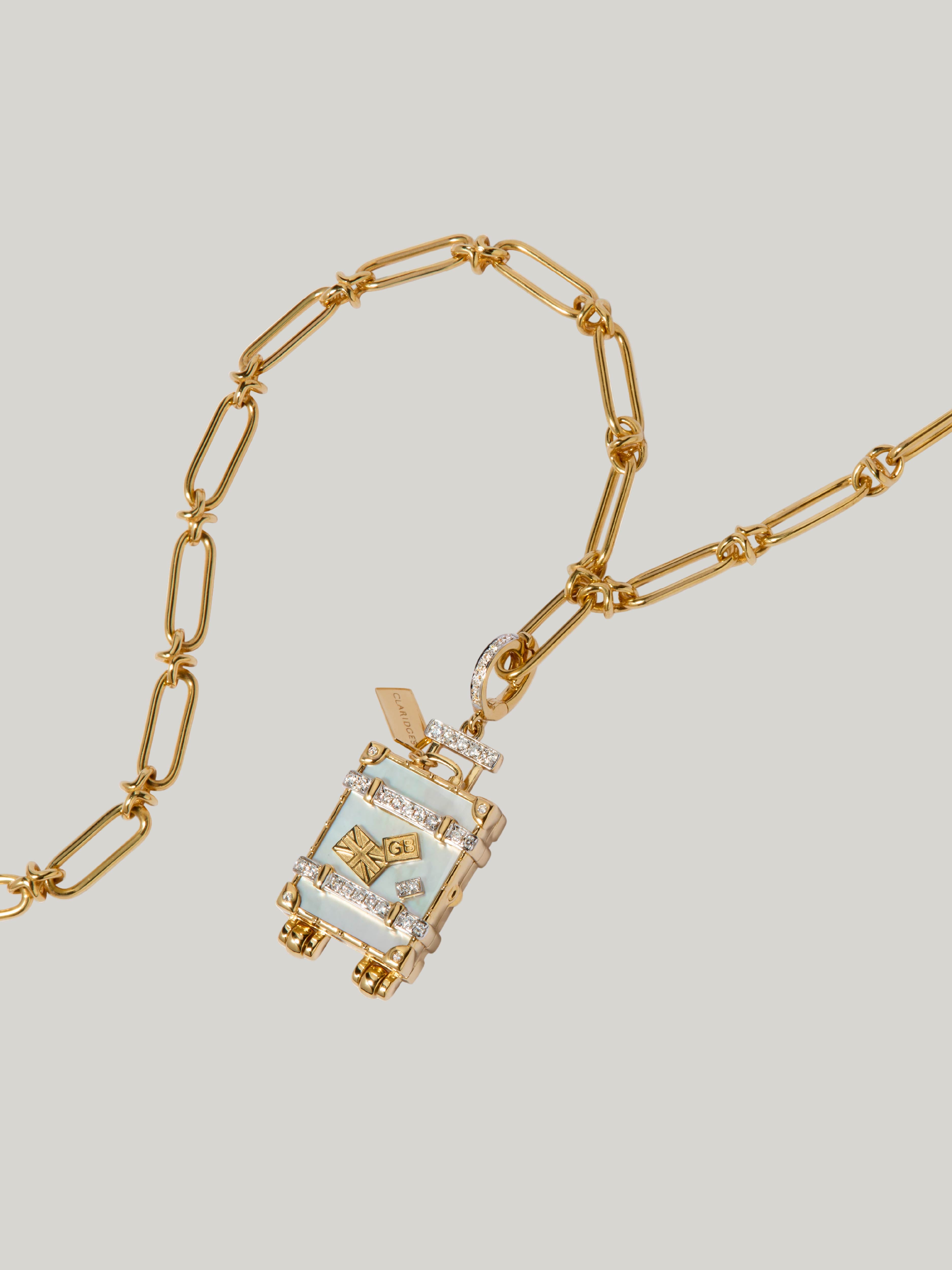 Claridge's x Annoushka 18ct Gold Suitcase Charm Pendant