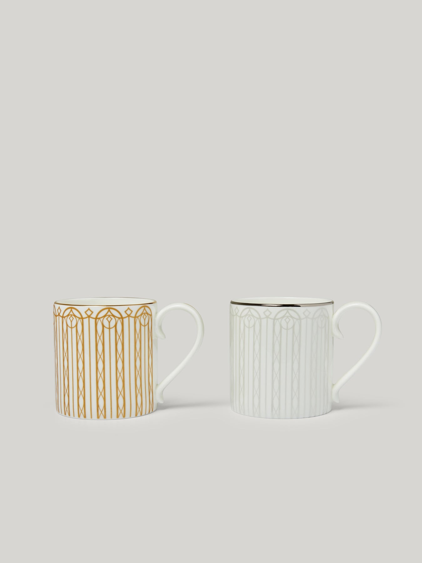 Set of Two Luxury Art Deco Arch Mugs: Luxury Homeware - Claridge's