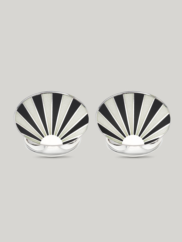 Claridge's Enamel Art Deco Sterling Silver cufflinks
