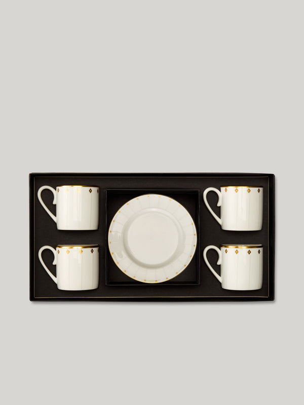 Claridge's Signature Set of Four Espresso Cups & Saucers