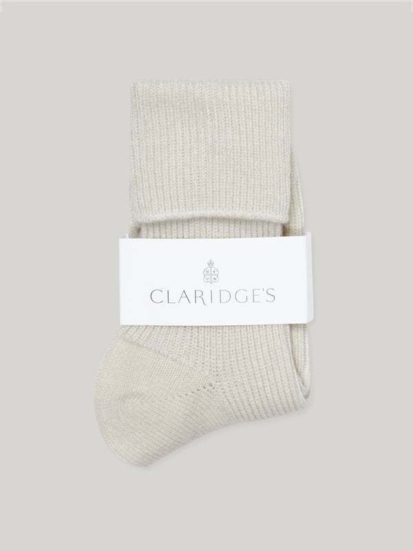 Claridge's Women's Cream Cashmere Socks