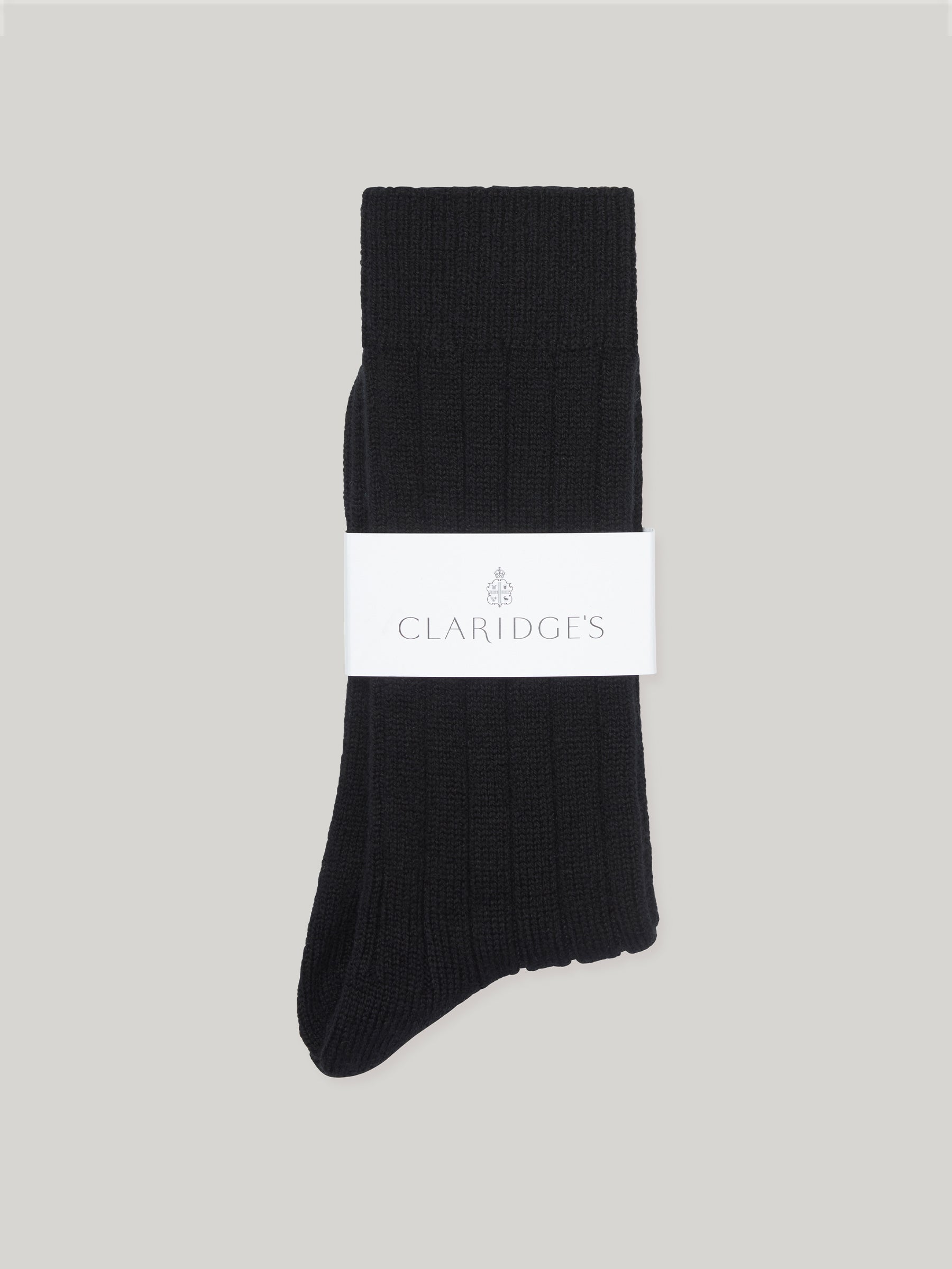 Claridge's Men's Black Cashmere Socks