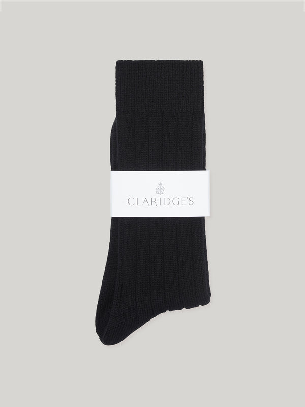 Claridge's Men's Black Cashmere Socks