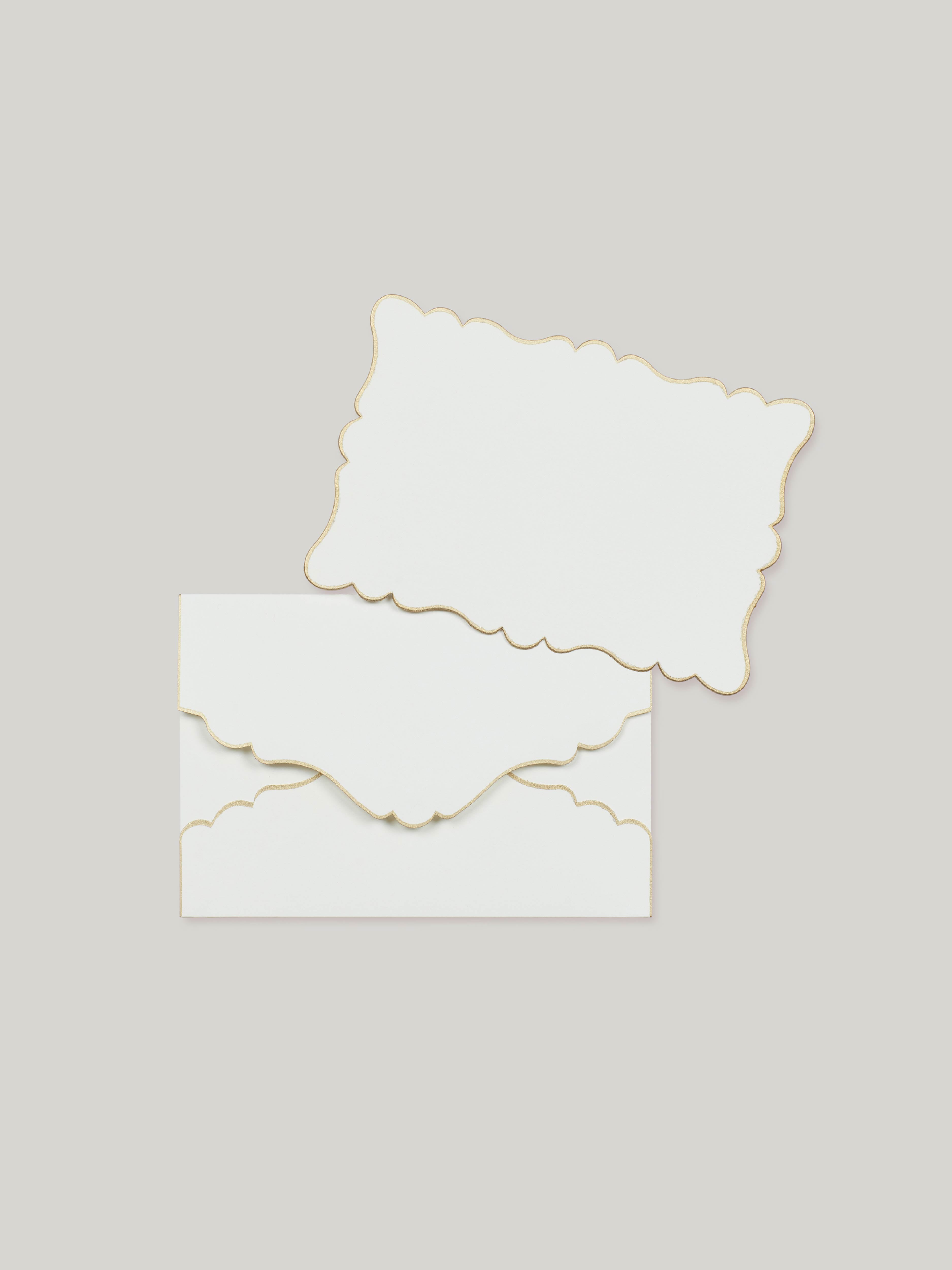 Claridge's Scalloped Edge Notelet Set, Gold