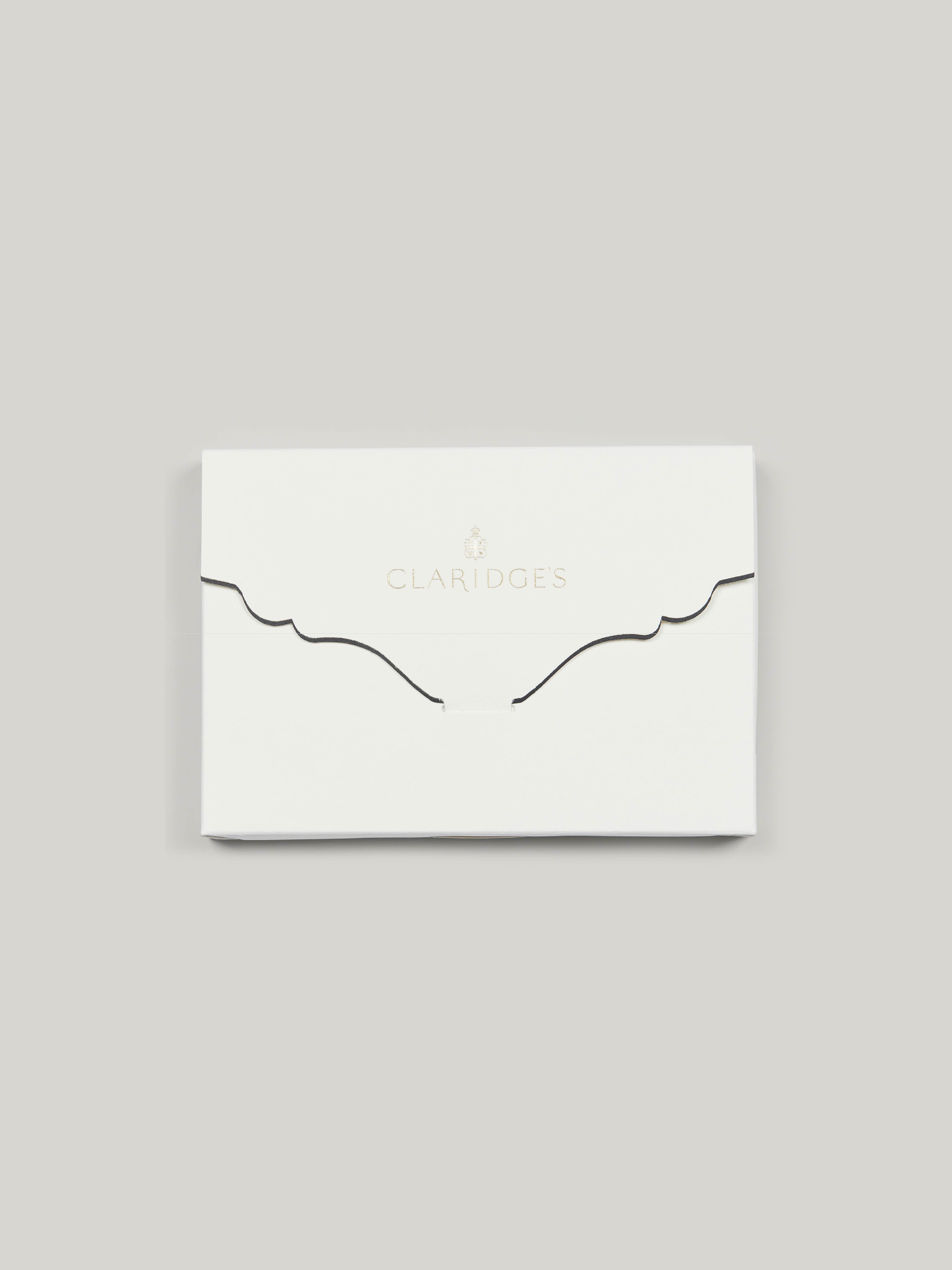 Claridge's Scalloped Edge Notelet Set, Black & Oyster
