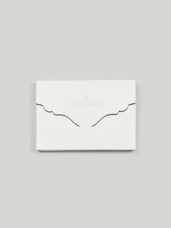 Claridge's Scalloped Edge Notelet Set, Black & Oyster