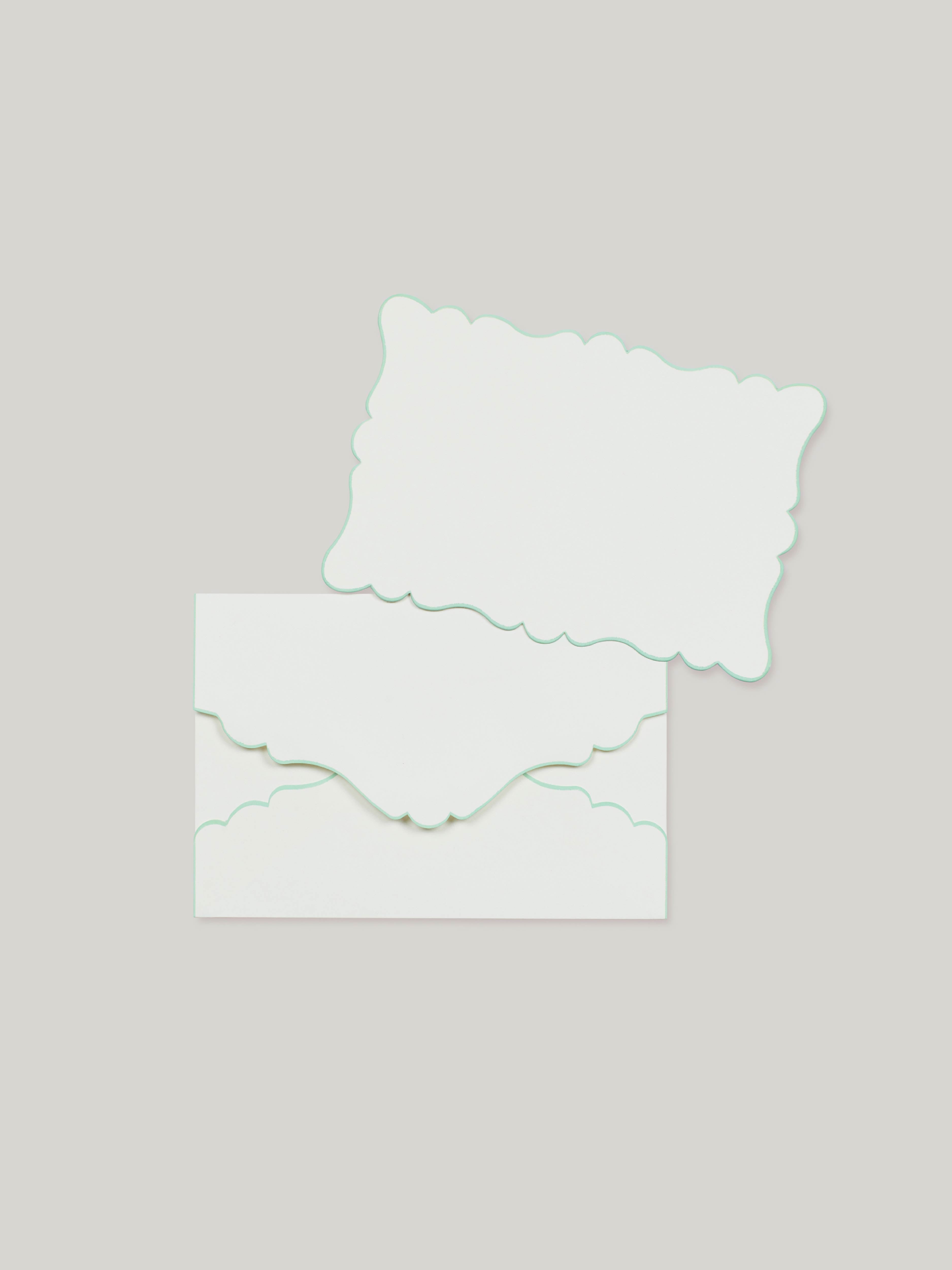 Claridge's Scalloped Edge Notelet Set, Jade