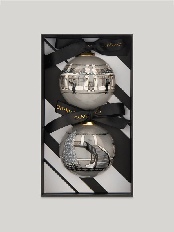 Claridge's Foyer & Façade Set of Two Baubles