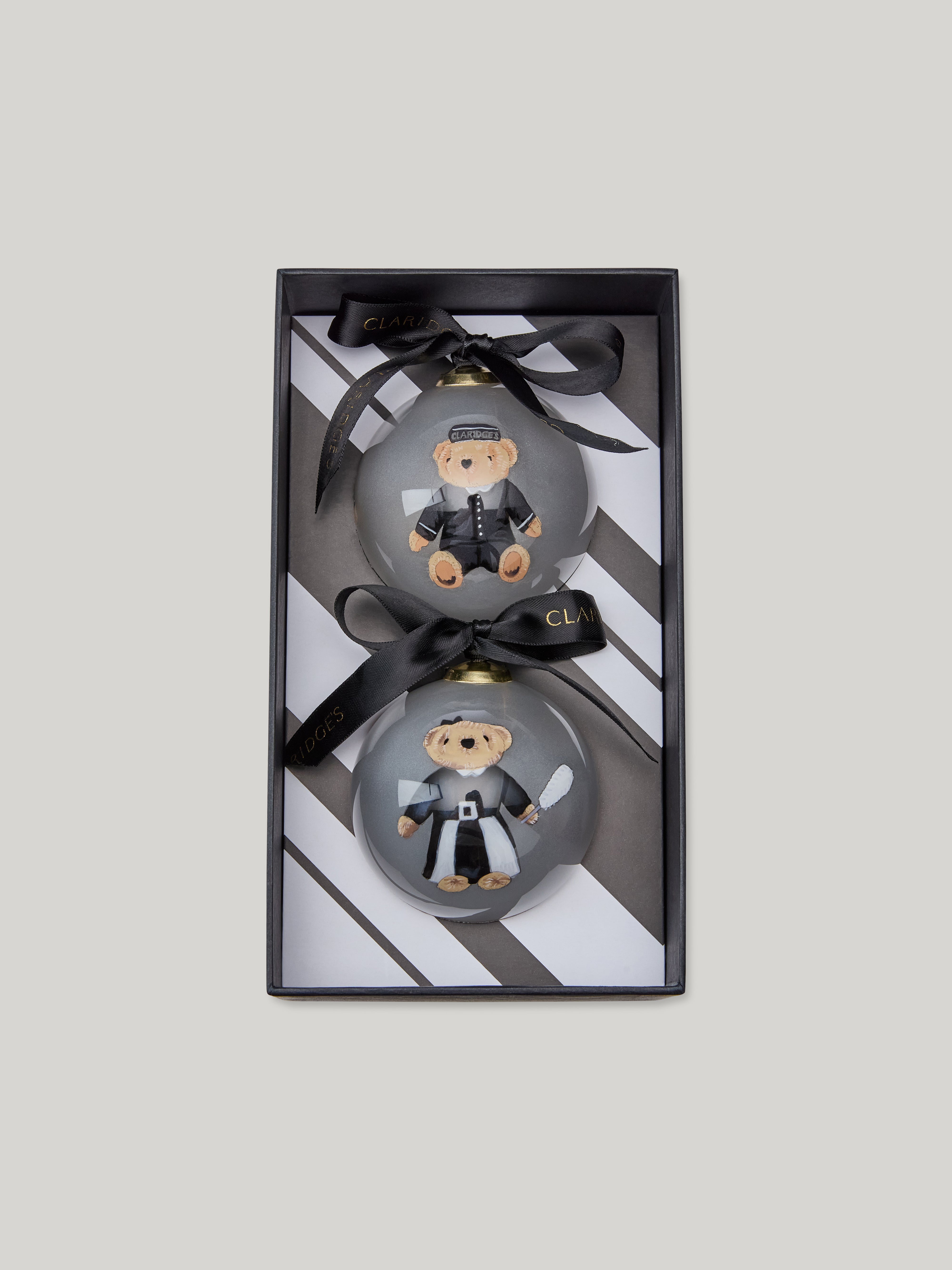 Claridge's Teddies Set of Two Baubles