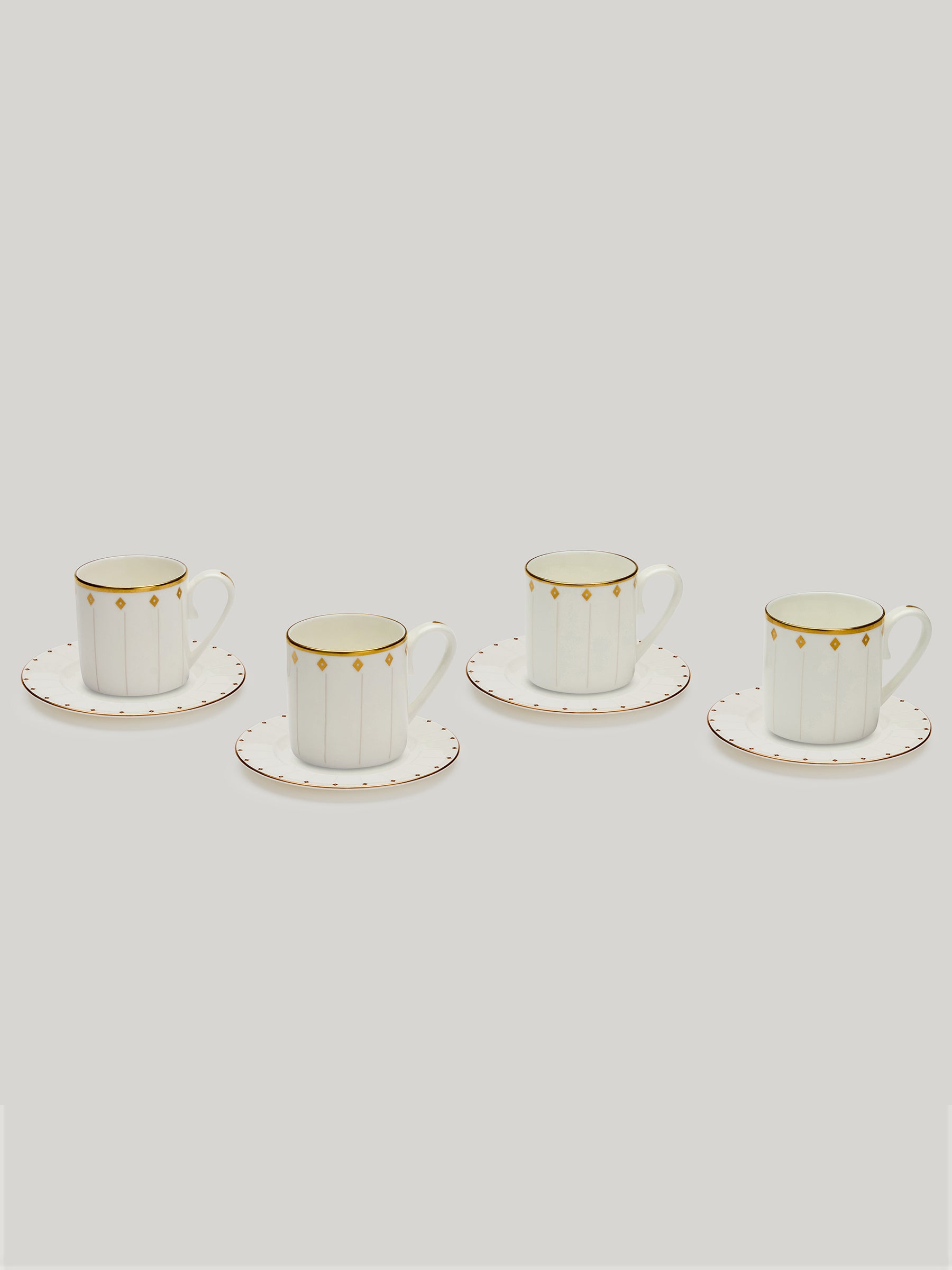 Claridge's Signature Set of Four Espresso Cups & Saucers
