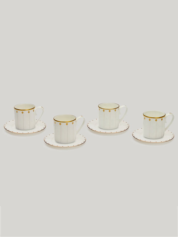 Claridge's Signature Set of Four Espresso Cups & Saucers