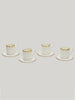 Claridge's Signature Set of Four Espresso Cups & Saucers