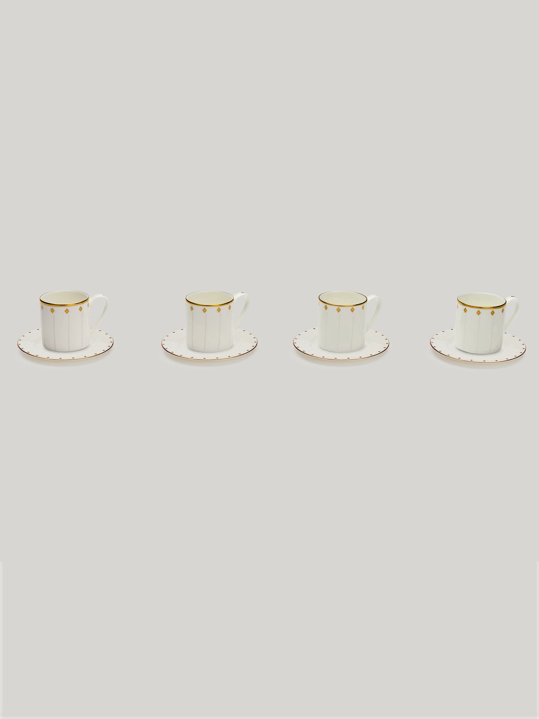 Claridge's Signature Set of Four Espresso Cups & Saucers