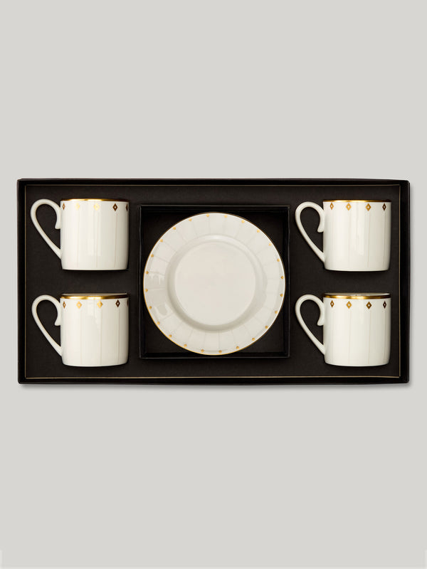 Claridge's Signature Set of Four Espresso Cups & Saucers