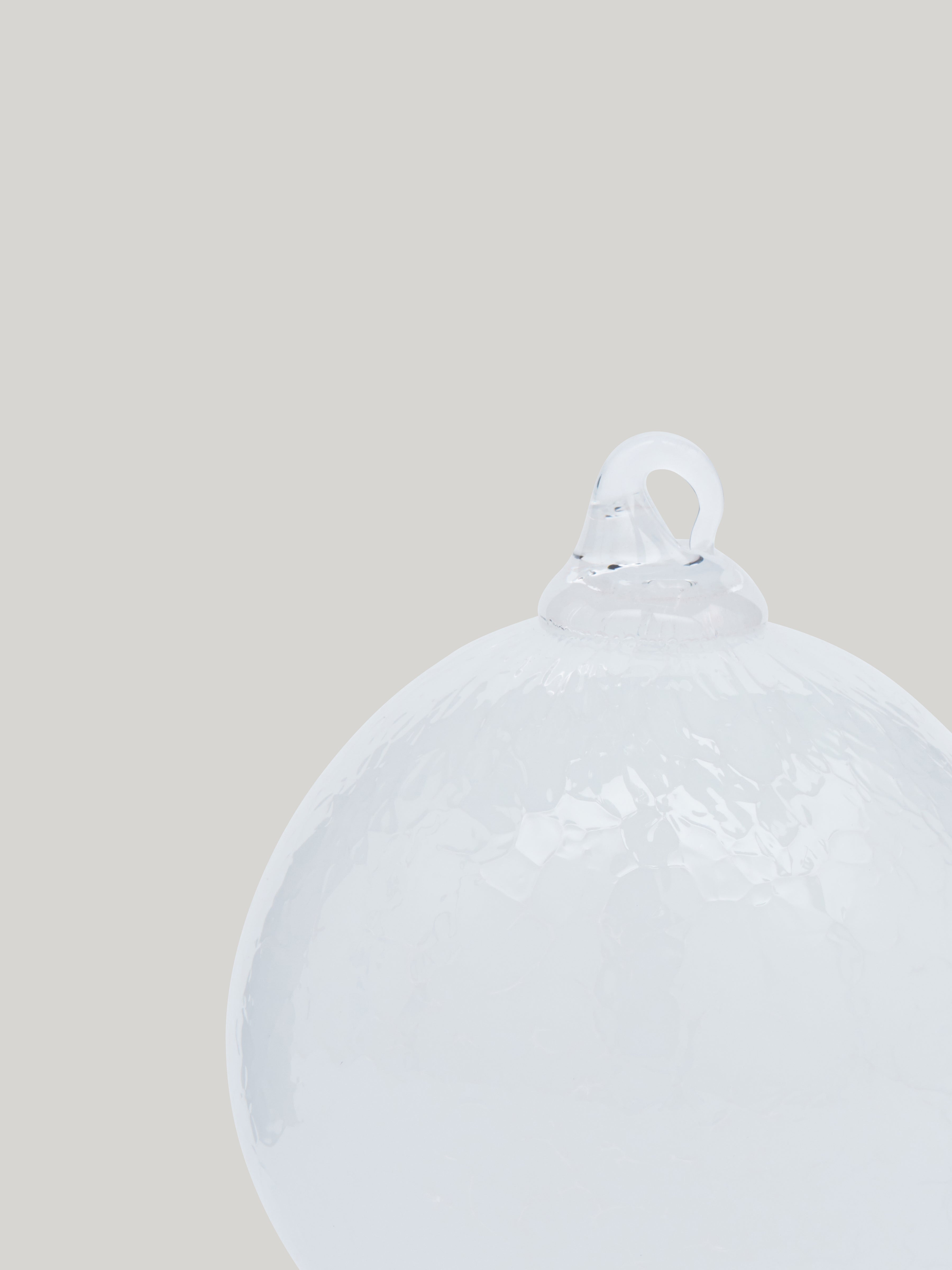 Curio Handblown Glass Bauble : Smoke White
