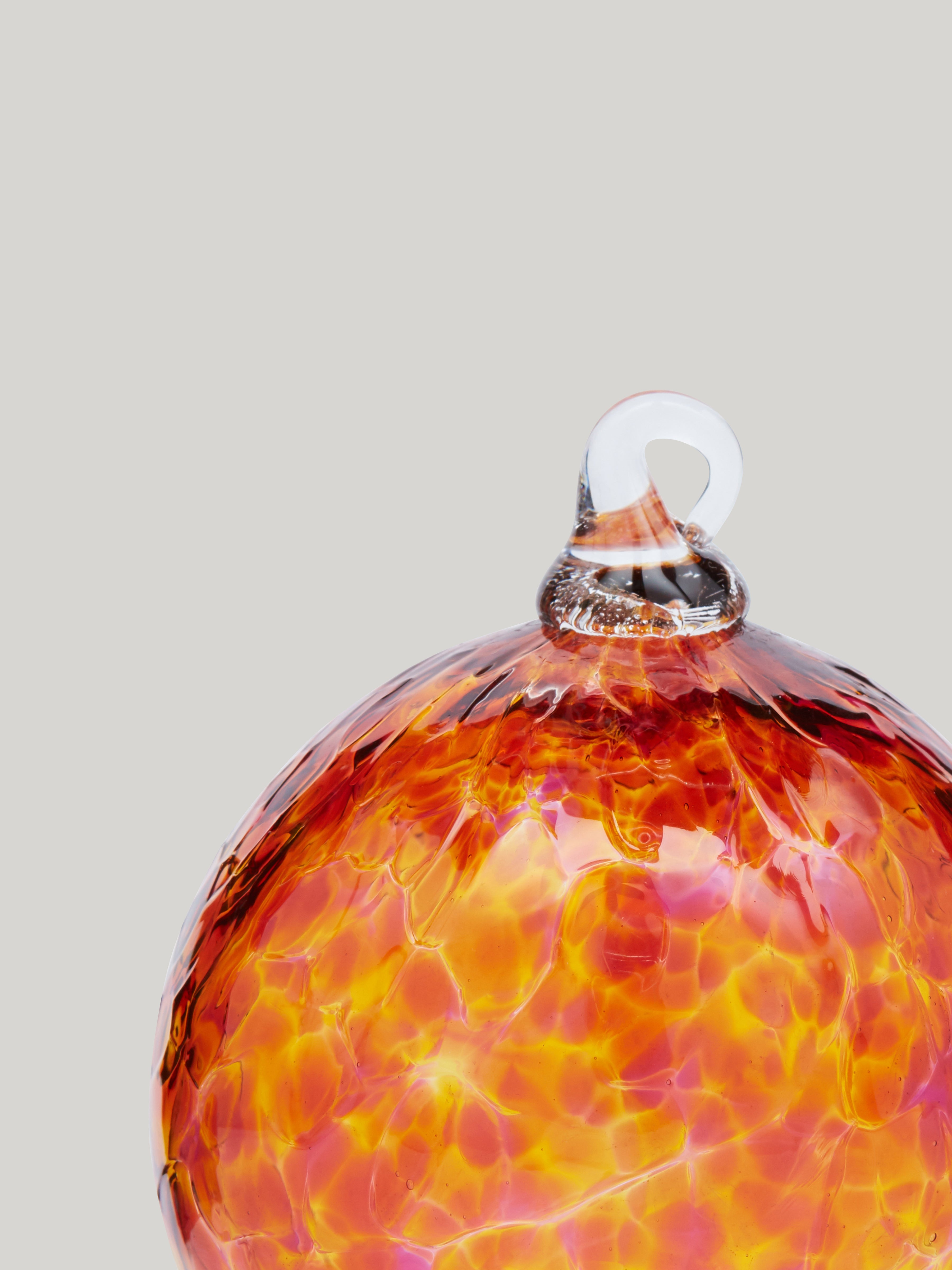 Curio Handblown Glass Bauble : Pomander Orange