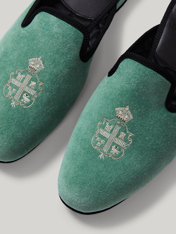 Hand-embroidered Claridge's Men's Slippers