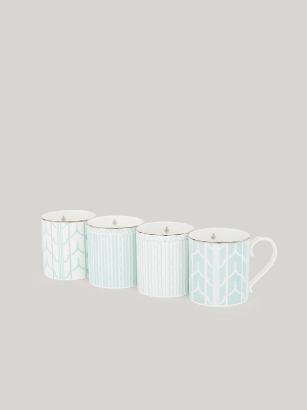 Claridge's Jade Deco Mugs - Set of Four