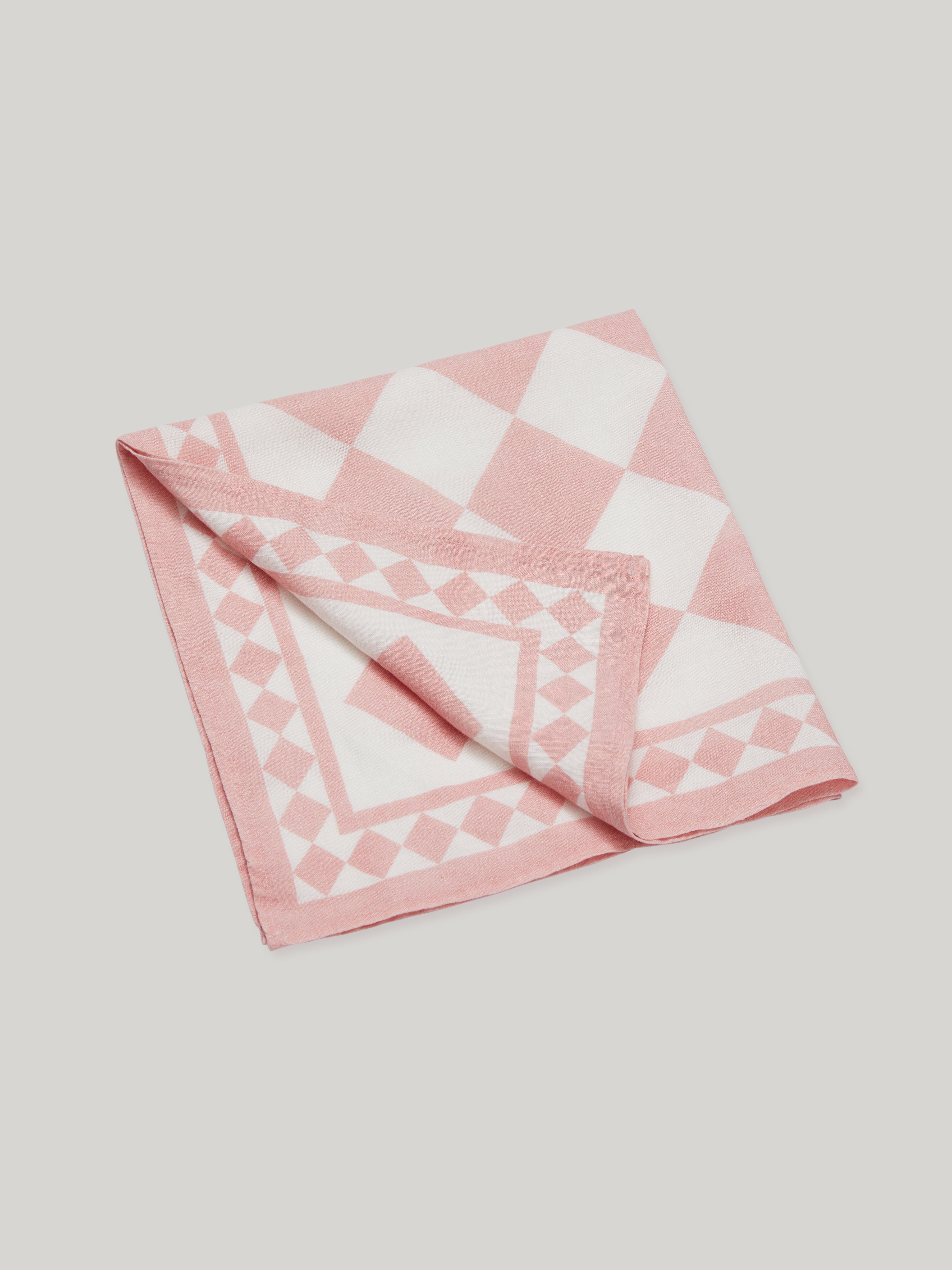 Claridge's x Summerill & Bishop Linen Napkin, Pink & White
