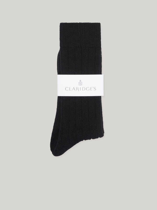 Claridge's Men's Black Cashmere Socks
