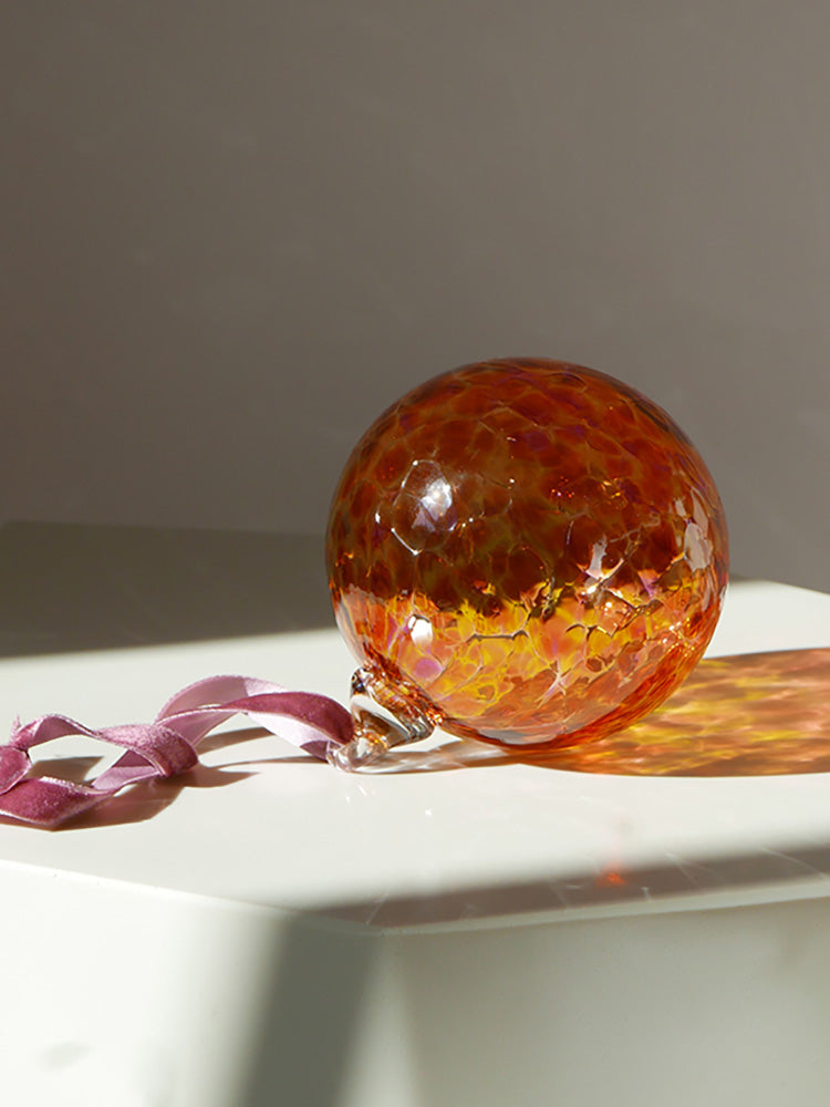 Curio Handblown Glass Bauble : Pomander Orange