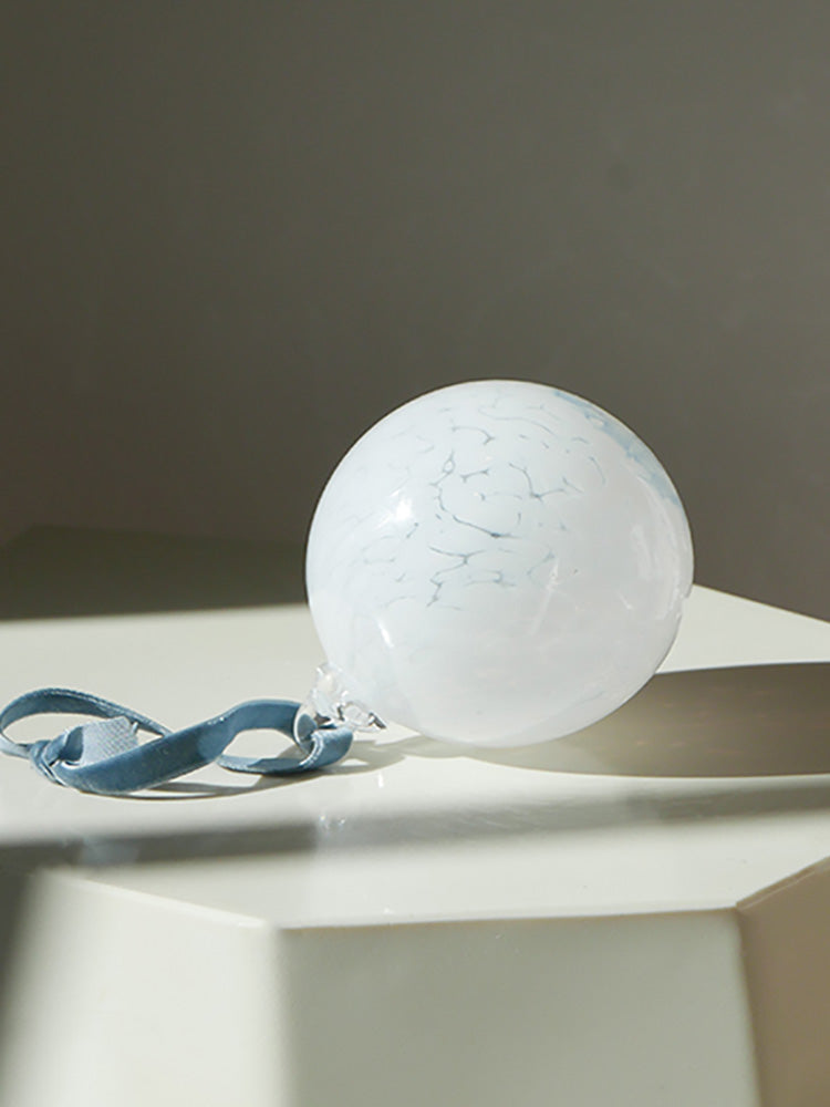 Curio Handblown Glass Bauble : Smoke White