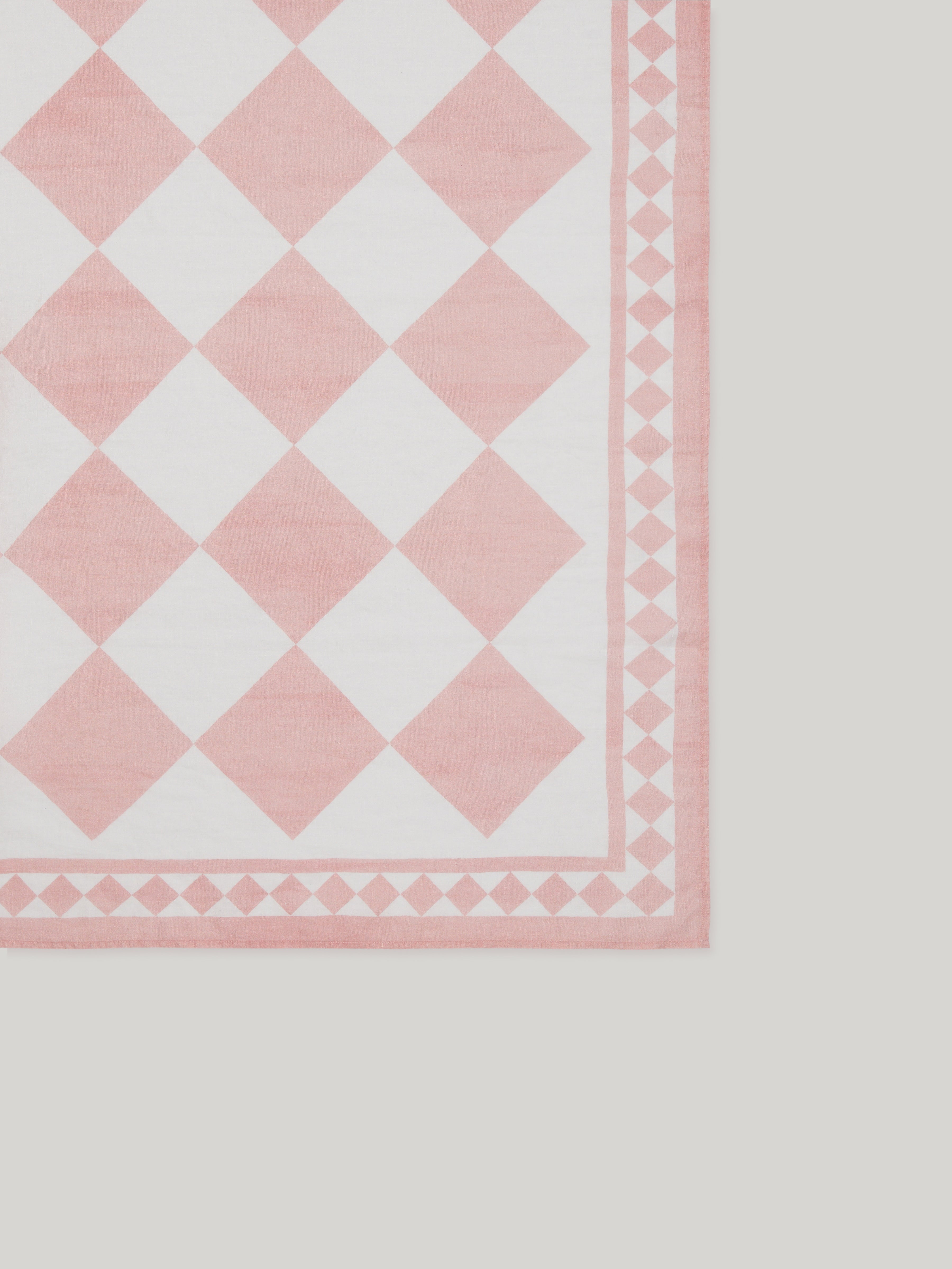 Claridge's x Summerill & Bishop Linen Tablecloth, Pink & White