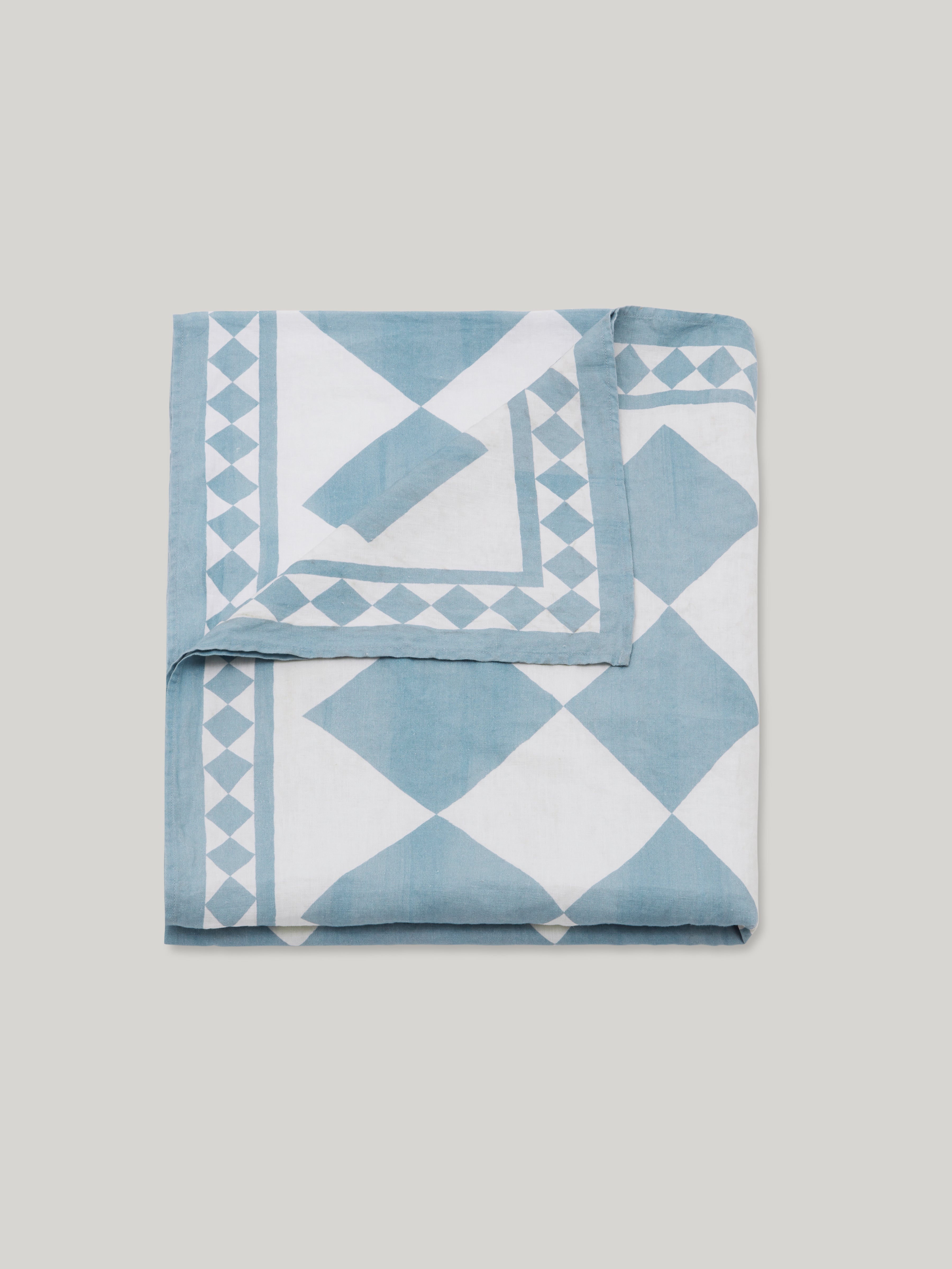 Claridge's x Summerill & Bishop Linen Tablecloth, Blue & White